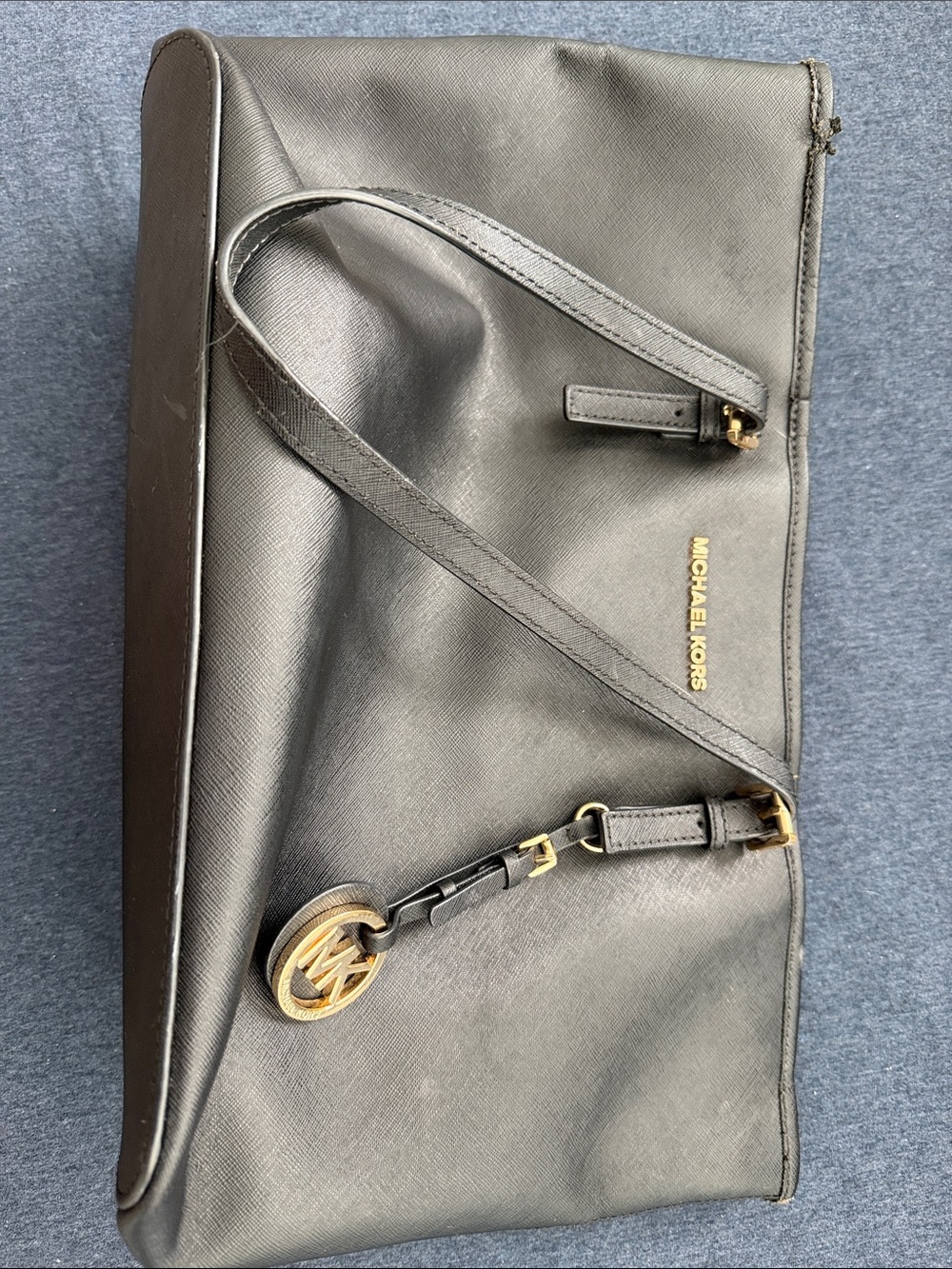 Michael Kors Black Crossbody Bag with Textured Saffiano Finish